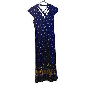 Coco Bianco cross back butterfly maxi dress cottagecore